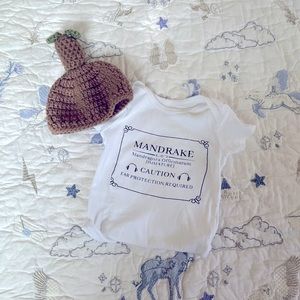 Mandrake Harry Potter baby outfit